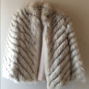 White/ivory fur SAGA fox fur coat